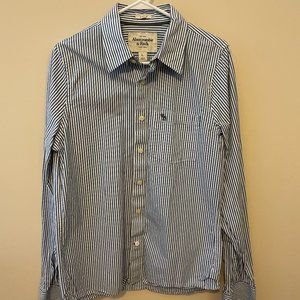 Abercrombie & Fitch Muscle Men's Striped Button Down Shirt Large